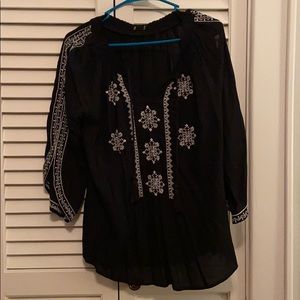 Black embroidered blouse